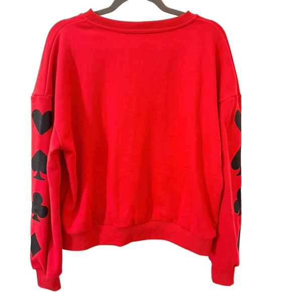 BEACH RIOT Revolve Queen of Hearts Sweater Sweatshirt in "Scarlet" Red Size M - Picture 8 of 12